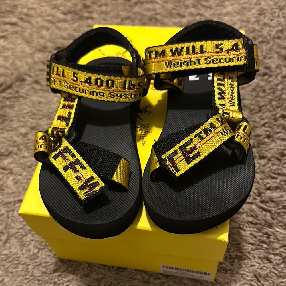 Kids Black and Yellow Sandals